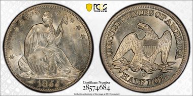 1855-O 50C Arrows MS62