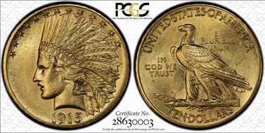 1915 $10 MS62
