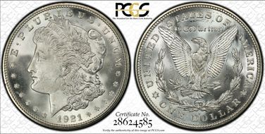 1921-D $1 MS66