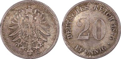 1876-G 20 Pfg J-5 MS65