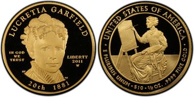 2011-W $10 Lucretia Garfield First Strike PR70DCAM