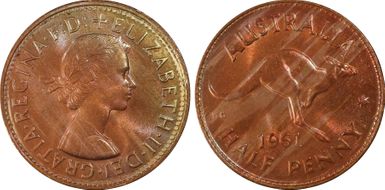 1961 Y. (p) 1/2D MS64RB