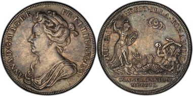 1702 Medal Eimer-390, MI-228/4 Ag Coronation AU55