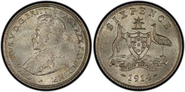 1914 6D KM-25  Ag MS65