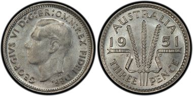 1951(m) 3D KM-44  Ag MS65