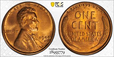 1944-D 1C MS67RD