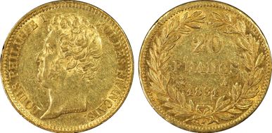 1831-A 20 Fr Gad-1030a En relief AU55