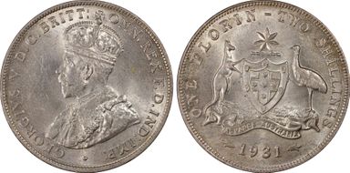 1931(m) Florin KM-27  Ag MS62