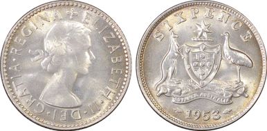 1953(m) 6D KM-52  Ag MS65