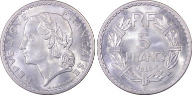 1945-B 5 Fr Gad-766 F-339 Al MS65