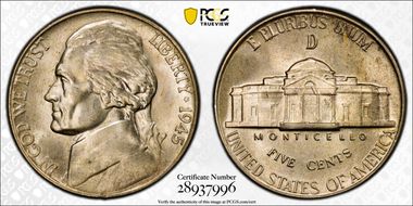 1945-D 5C DDO FS-101 MS65FS