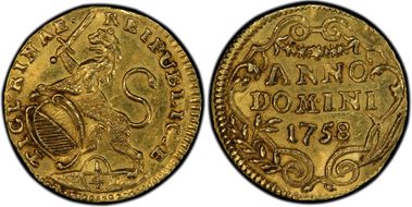 1758 1/4 Duc AU58