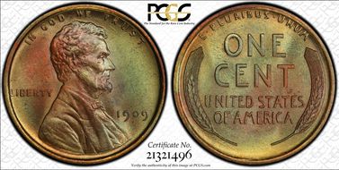 1909 1C Lincoln MS66RB