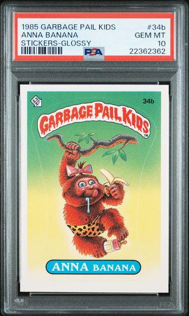 1985 Topps GARBAGE PAIL KIDS STICKERS Glossy #34b Anna Banana front