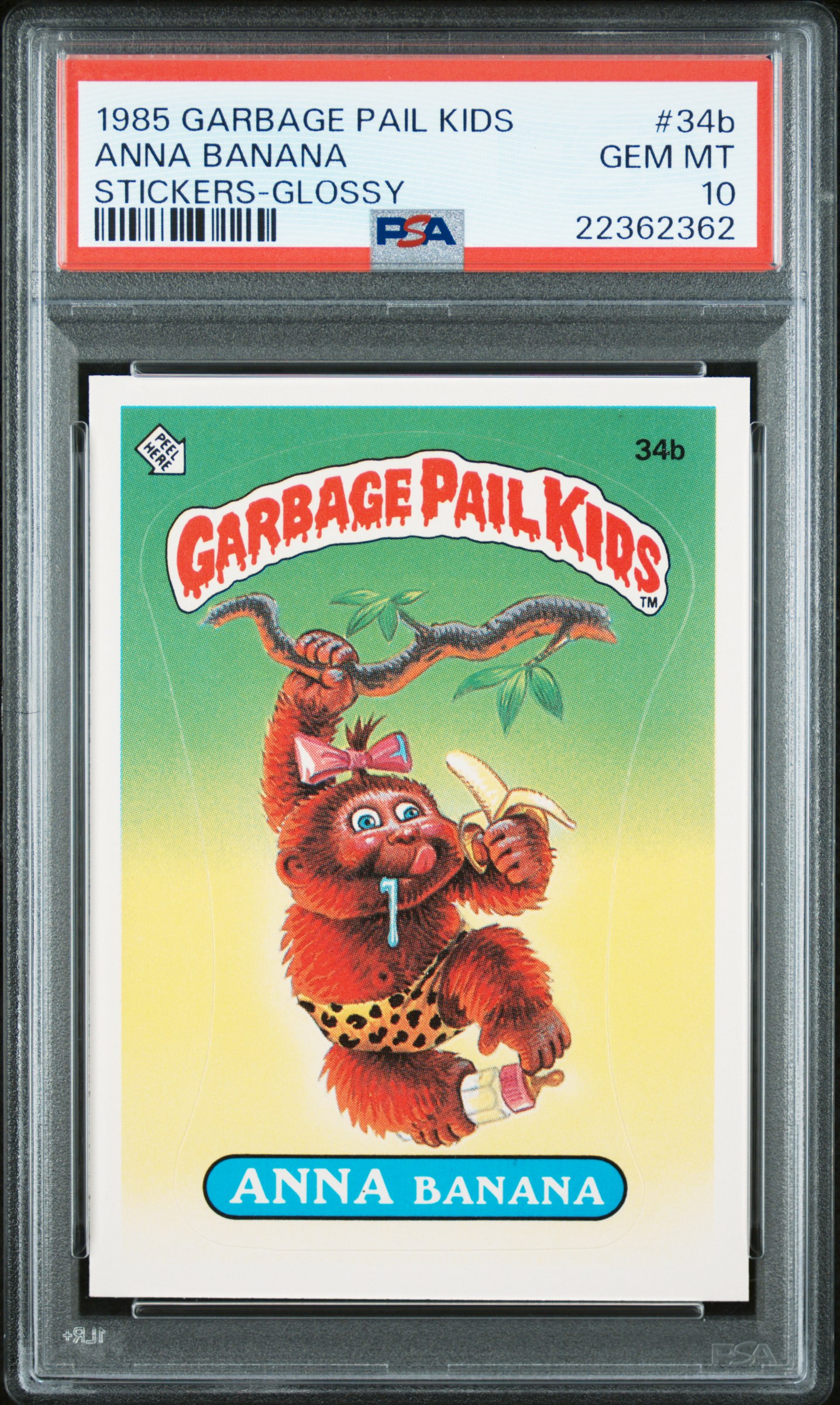 1985 GARBAGE PAIL KIDS STICKERS Anna Banana PSA 10