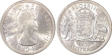 1957(m) Florin MS64
