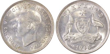 1946(m) 6D KM-38a  Ag MS64