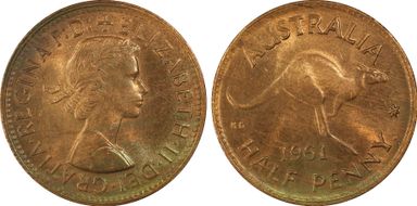 1961 Y. (p) 1/2D MS64RB