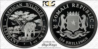 2012 100 S African Elephant MS68