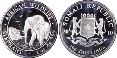 2010 100 S African Elephant KM-221 MS69
