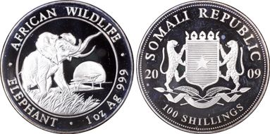 2009 100 S African Elephant MS68