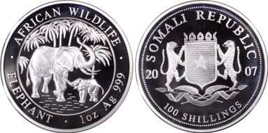 2007 100 S African Elephant PR69DCAM