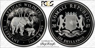 2007 100 S African Elephant PR69DCAM