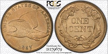 1857 1C Clash w/ 50C, FS-402 MS62