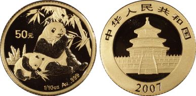 2007 50 Yn Panda Gold PAN-426A MS70