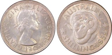 1954(m) Shil KM-53  Ag MS64