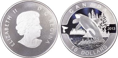 2013 $10 Orca Whale Matte PR69DCAM