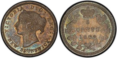 1864 5C Large 6 MS63