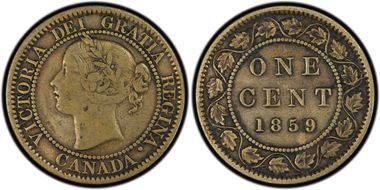 1859 1C Brass/Narrow 9 VF20