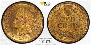 1877 1C MS65+ RB