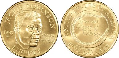 1997-W $5 Jackie Robinson MS70