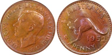 1952 A. (p) 1D London Reverse MS64RB