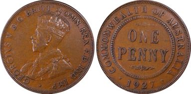 1927 (m) 1D Indian obverse XF45BN