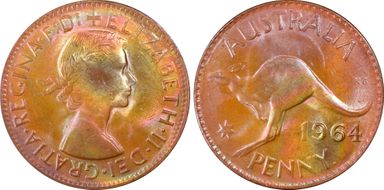 1964 Y. (p) 1D MS64+ RB