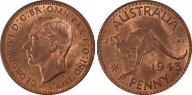 1943-I (b) 1D Long Reverse Denticles MS64RB