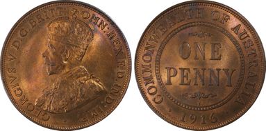 1916-I (c) 1D KM-23 MS64RB