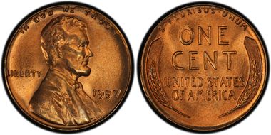 1957 1C MS66+ RD