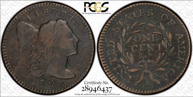 1795 1C Lettered Edge VF25BN