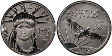 1997 $10 Statue of Liberty MS70