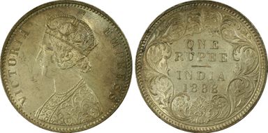 1888-C Rupee SW-6.105 Prid-129 MS63+