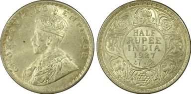 1927(C) 1/2 Rup SW-8.113 MS64