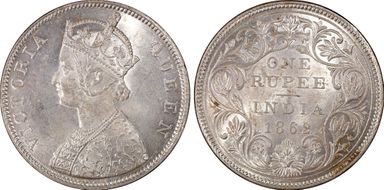 1862(B) Rupee SW-4.63a 2/0 MS63