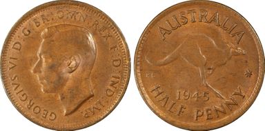 1945(p) 1/2D No Dot MS63RB