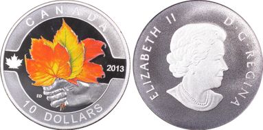 2013 $10 Maple Leaf Matte Colorized PR69DCAM
