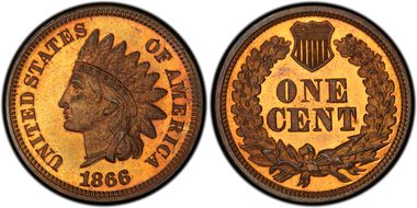 1866 1C PR65+ RB