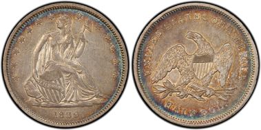 1839 50C Drapery AU50